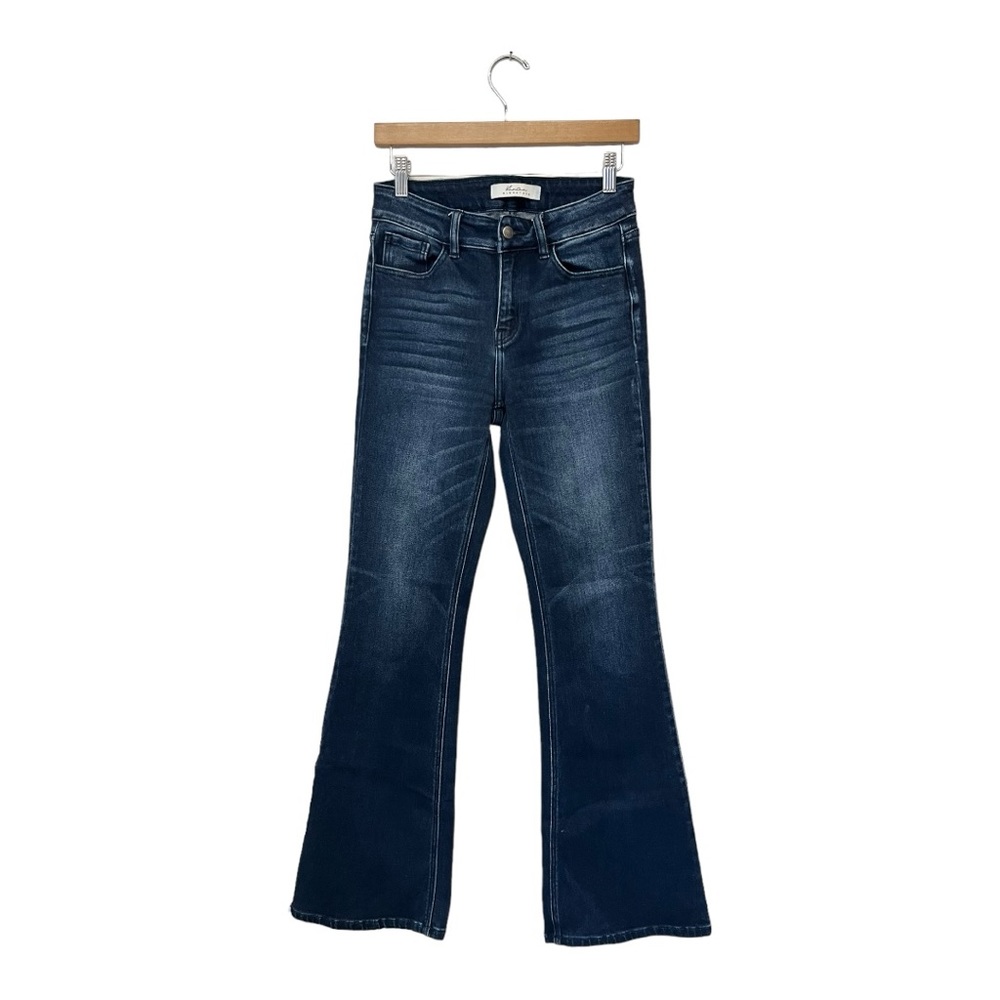 Kancan Signature | Medium Dark Wash Stretch High Rise Flare Jeans 27